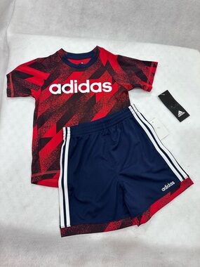 Boy’s Adidas Red and Navy Short Set